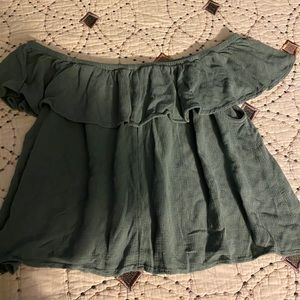 green off the shoulder top